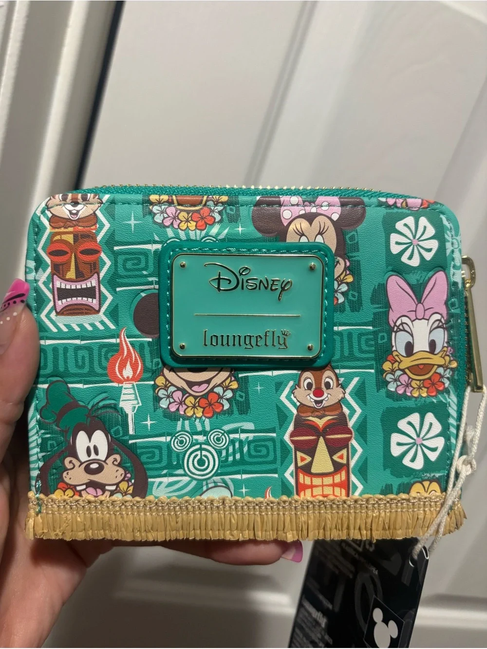 Loungefly Teal Disney Tiki Character Zip Wallet - Picture 1 of 3